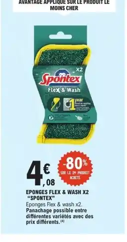 E.Leclerc SPONTEX Eponges flex & wash x2 offre
