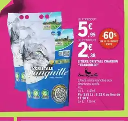 E.Leclerc TRANQUILLE Litière cristale charbon offre