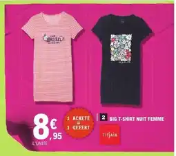 E.Leclerc Big t-shirt nuit femme offre