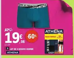 E.Leclerc ATHENA Lot de 6 boxers homme offre