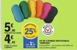 E.Leclerc HOMESIDE Lot de 6 eponges reutilisables offre