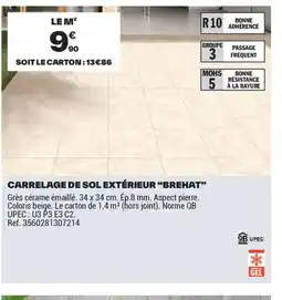 Brico Dépôt Carrelage de sol extérieur brehat offre