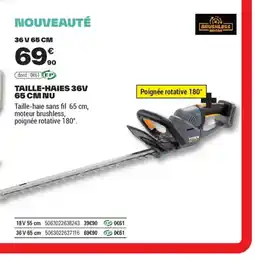 Brico Dépôt BRUSHLESS MOTOR Taille-haies 36v offre
