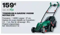 Brico Dépôt Tondeuse a gazon 1400w rotak 370 offre