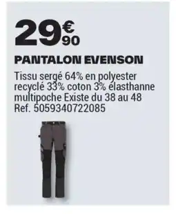 Brico Dépôt Pantalon evenson offre