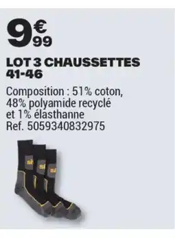 Brico Dépôt Lot 3 chaussettes 41-46 offre