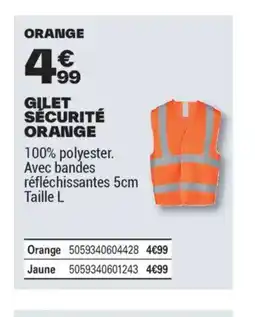 Brico Dépôt Gilet sécurité orange offre