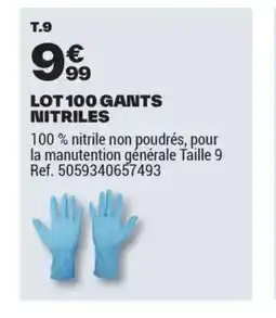 Brico Dépôt Lot 100 gants nitriles offre