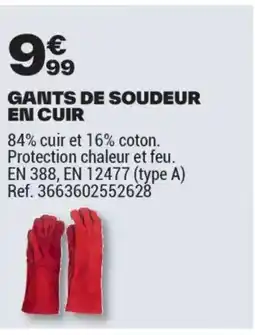 Brico Dépôt Gants de soudeur en cuir offre