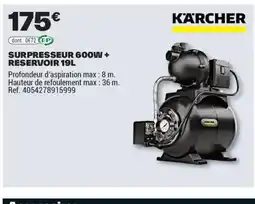 Brico Dépôt KARCHER Surpresseur 600w + reservoir offre