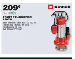 Brico Dépôt EINHELL Pompe d'evacuation 1300w offre