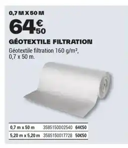 Brico Dépôt Géotextile filtration offre