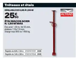 Brico Dépôt Étai maçon acier h. 1,50 m max offre