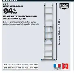 Brico Dépôt MAC ALLISTER Échelle transformable aluminium 3,3 m offre