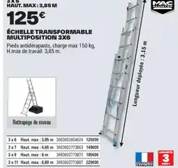 Brico Dépôt MAC ALLISTER Échelle transformable multiposition 3x6 offre