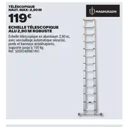 Brico Dépôt MAGNUSSON Echelle télescopique alu 2,90 m robuste offre