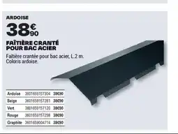 Brico Dépôt Faîtière cranté pour bac acier offre