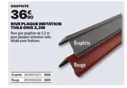 Brico Dépôt Rive plaque imitation tuile gris 2,3m offre
