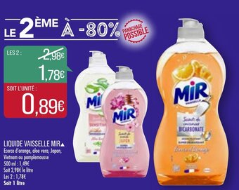 Match Liquide Vaisselle Mir offre