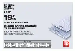 Brico Dépôt Plaque polycarbonate transparente offre