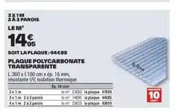 Brico Dépôt Plaque polycarbonate transparente offre