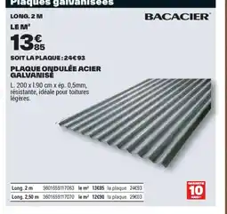 Brico Dépôt BACACIER Plaque ondulée acier galvanise offre
