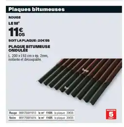 Brico Dépôt Plaque bitumeuse ondulée offre