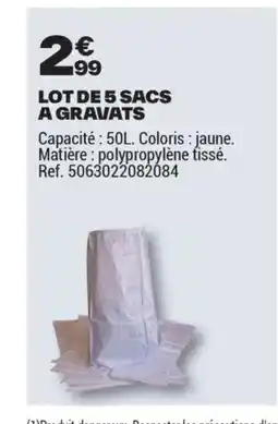 Brico Dépôt Lot de 5 sacs a gravats offre