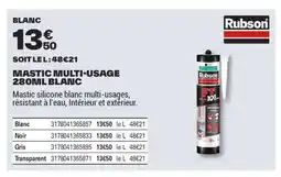 Brico Dépôt RUBSON Mastic multi-usage blanc offre