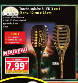 Norma I-GLOW Torche solaire à LED 3 en 1 offre