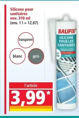 Norma Silicone pour sanitaires offre