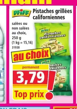 Norma PFIFF Pistaches grillées californiennes offre