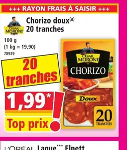 Norma CESAR MORONI Chorizo doux 20 tranches offre