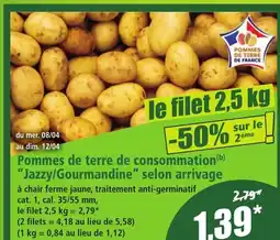 Norma Pommes de terre de consommation Jazzy/Gourmandine selon arrivage offre