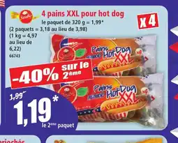 Norma 4 pains XXL pour hot dog offre