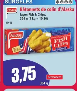 Norma FINDUS Bâtonnets de colin d'Alaska offre