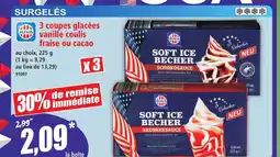 Norma 3 coupes glacées vanille coulis fraise ou cacao offre