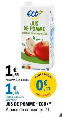 E.Leclerc JUS DE POMME ECO+ offre