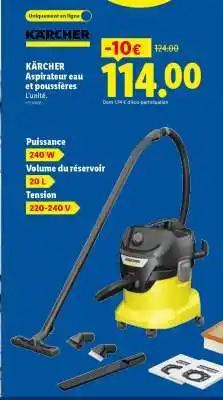 Lidl KÄRCHER Aspirateur eau et poussières offre
