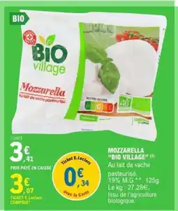 E.Leclerc MOZZARELLA “BIO VILLAGE” offre