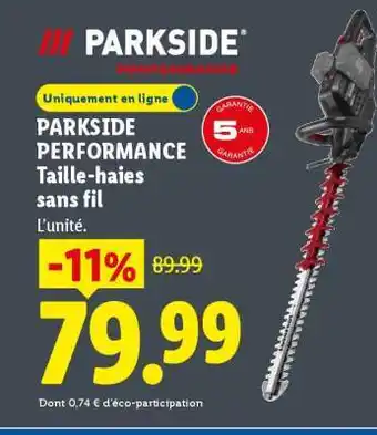 Lidl PARKSIDE PERFORMANCE Taille-haies sans fil offre