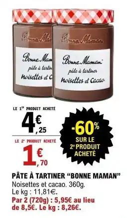 E.Leclerc Pâte à tartiner Bonne Maman offre