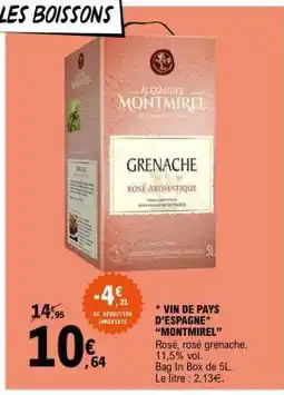 E.Leclerc VIN DE PAYS D'ESPAGNE MONTMIREL offre