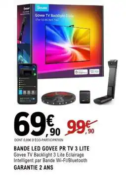 E.Leclerc BANDE LED GOVEE PR TV 3 LITE offre