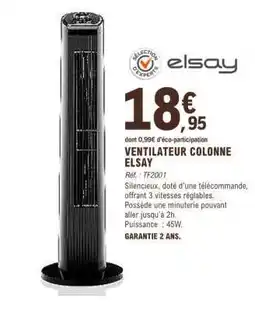 E.Leclerc VENTILATEUR COLONNE 'ELSAY' offre