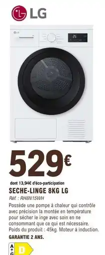 E.Leclerc SECHE-LINGE 8KG LG offre
