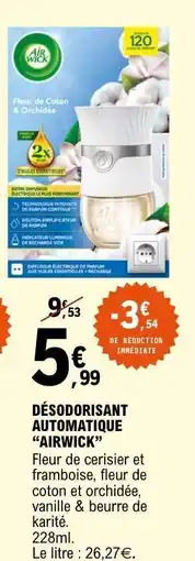 E.Leclerc DÉSODORISANT AUTOMATIQUE “AIRWICK” offre
