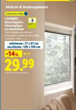 Lidl LIVARNO Moustiquaire télescopique en aluminium offre