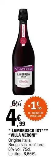 E.Leclerc LAMBRUSCO IGT VILLA VERONI offre