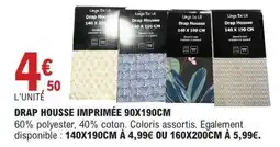 E.Leclerc Drap Housse Imprimée 90x190cm offre